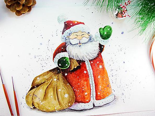 Santa Claus v akvarelu / Domov a rodina