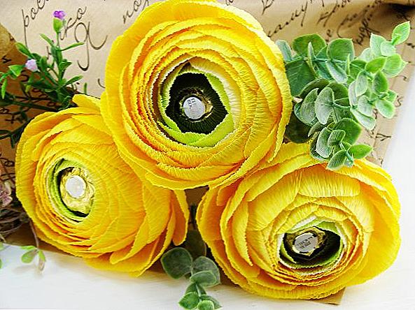 Вълна хартия ranunculus с бонбони / Дом и семейство