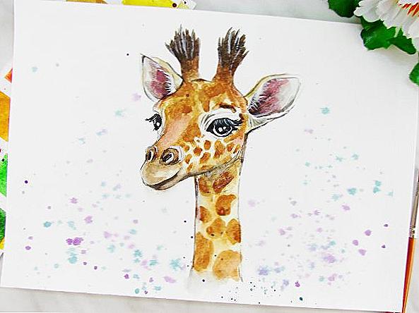 Akvarel žirafa / Domov a rodina